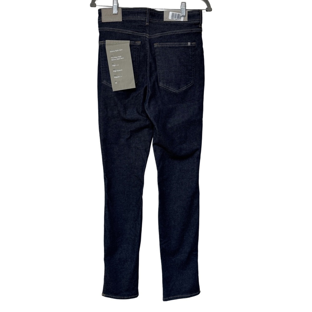 {Everlane} "The Way High Skinny Split Hem" Dark Navy Blue Stretch Denim Jeans - Picture 3 of 8